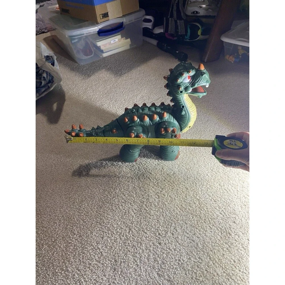 2008 Mattel Imaginext Spike Jr P5454 Green Roaring & Walking Dinosaur Toy Works